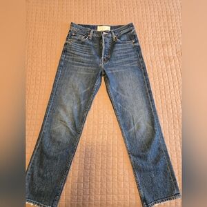 MOTHER Blue Straight Leg Jeans
